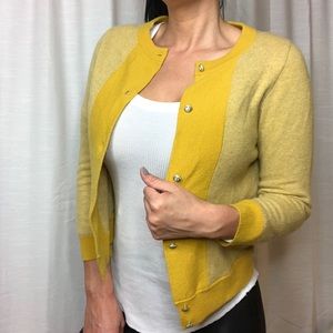 J. CREW • Mustard Yellow Wool/Cashmere Cardigan